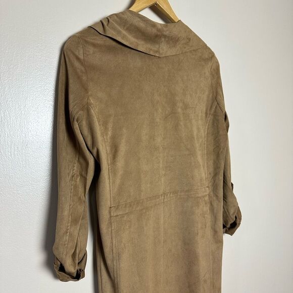 CLEARANCE! Brown Jules & Leopold Faux Suede Open Jacket/Dress Size M Like New - Picture 4 of 6